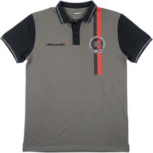 McLaren F1 Racing Polo Shirt Mens Medium Grey Black MP4-13 20th Anniversary 1998